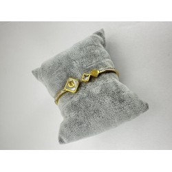 Gold Harfli Taşlı Bileklik